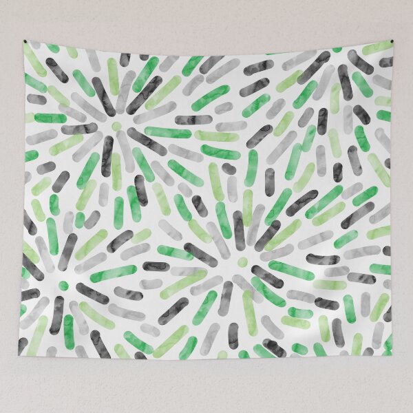 Item preview, Fireworks Abstract Aromantic Aro Pride Flag Green Grey Black White designed and sold by JoyfulJen.