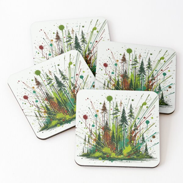 Item preview, Forest splatter art designed and sold by PetPaletteCards.