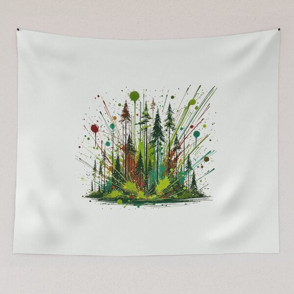 Item preview, Forest splatter art designed and sold by PetPaletteCards.