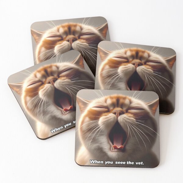 Item preview, Coughing Cat Meme - When you see the Vet designed and sold by CatmemesArt.