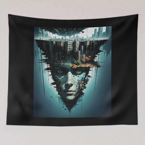 Item preview, Surreal Cityscape Portrait	 designed and sold by kytiekline.