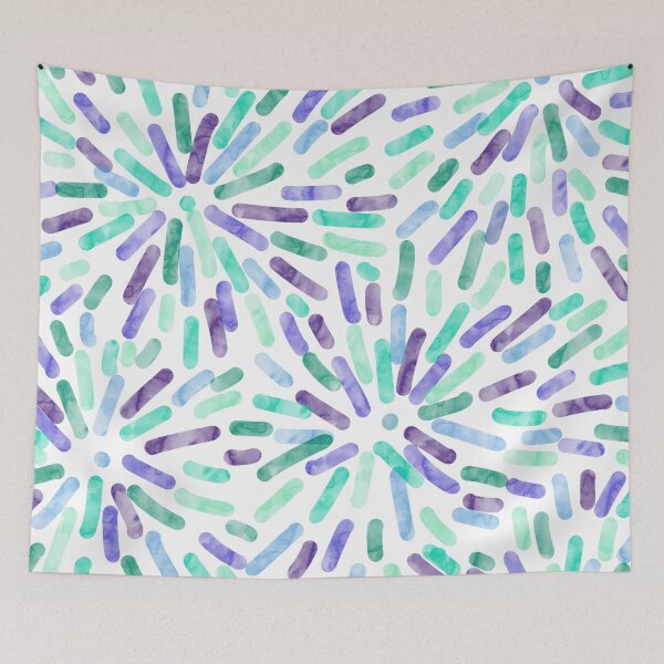 Item preview, Fireworks Abstract Gay Men's Pride Flag Green Blue Purple Ocean designed and sold by JoyfulJen.