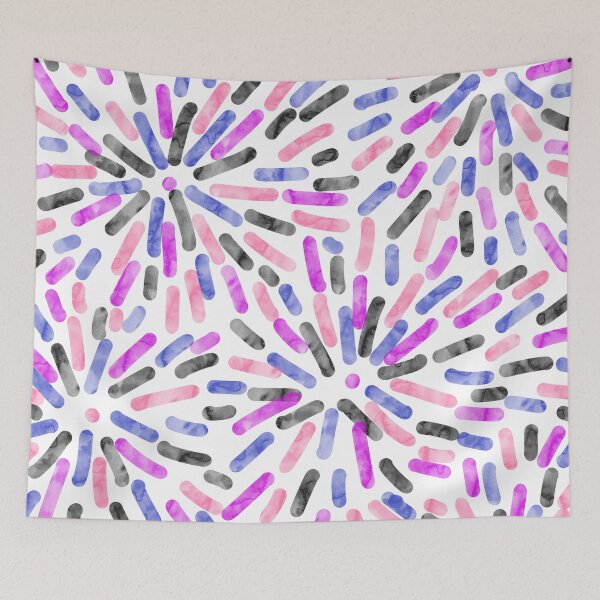 Item preview, Fireworks Abstract Genderfluid Pride Flag Purple Pink Blue Black White designed and sold by JoyfulJen.
