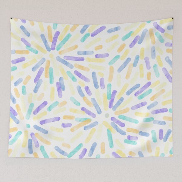 Item preview, Fireworks Abstract Genderfaun Pride Flag Pastel Yellow Green Blue Purple designed and sold by JoyfulJen.
