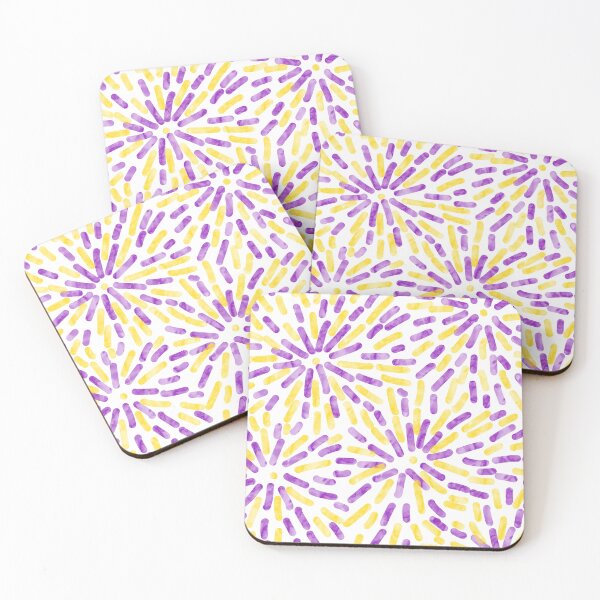 Item preview, Fireworks Abstract Intersex Pride Flag Purple Yellow designed and sold by JoyfulJen.