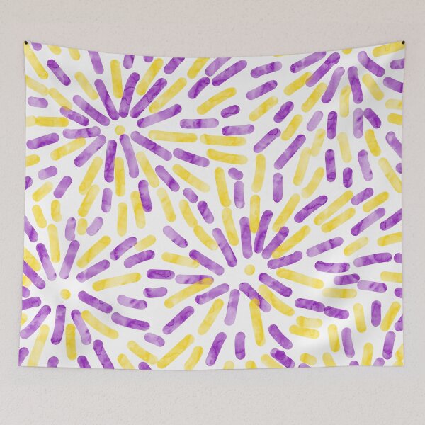 Item preview, Fireworks Abstract Intersex Pride Flag Purple Yellow designed and sold by JoyfulJen.