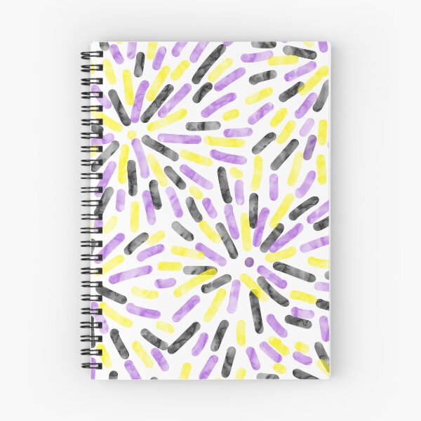 Item preview, Fireworks Abstract Nonbinary Pride Flag Purple Yellow Black White designed and sold by JoyfulJen.