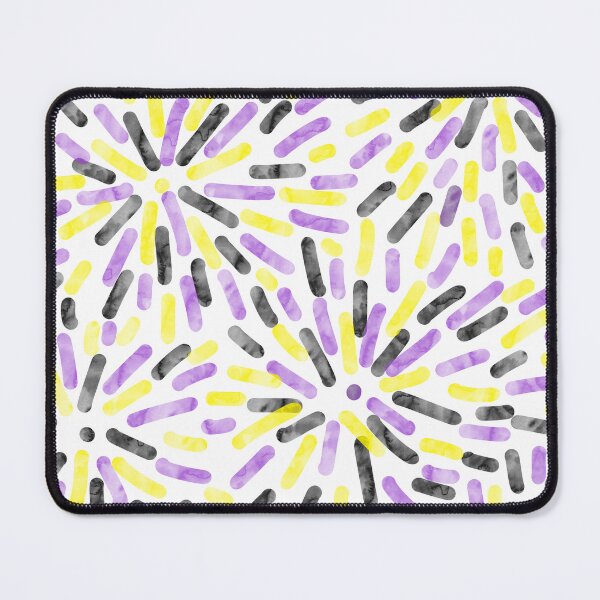 Item preview, Fireworks Abstract Nonbinary Pride Flag Purple Yellow Black White designed and sold by JoyfulJen.