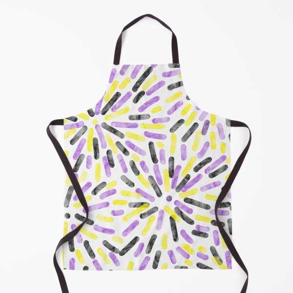 Item preview, Fireworks Abstract Nonbinary Pride Flag Purple Yellow Black White designed and sold by JoyfulJen.