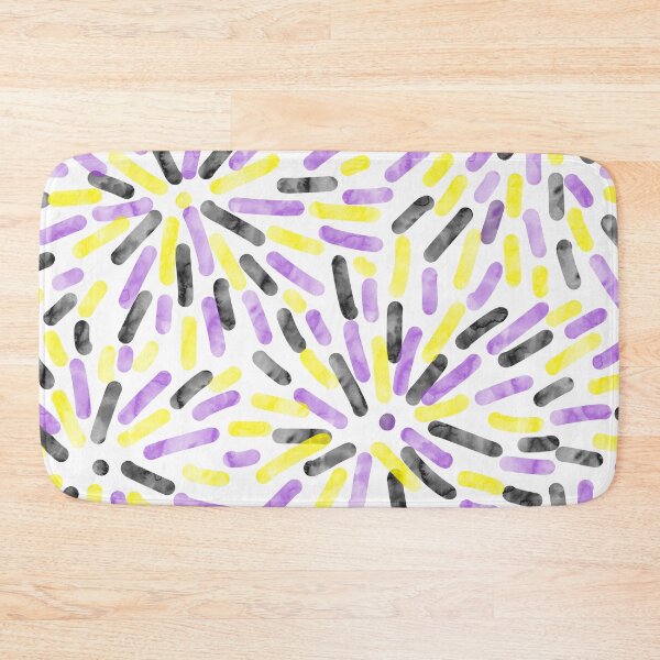 Item preview, Fireworks Abstract Nonbinary Pride Flag Purple Yellow Black White designed and sold by JoyfulJen.