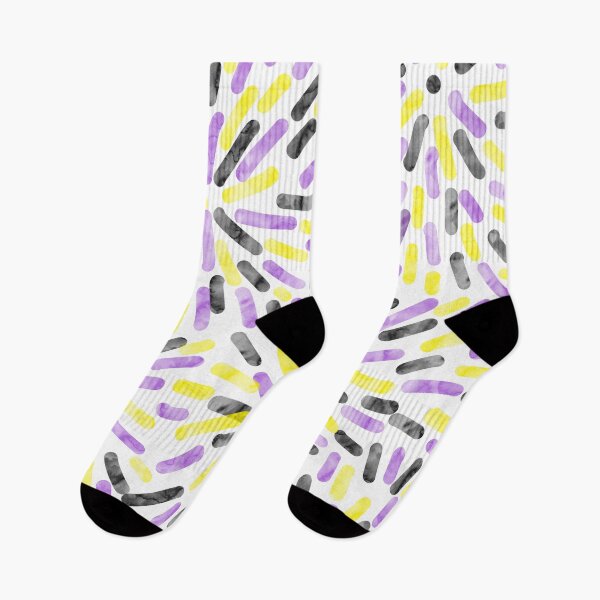 Item preview, Fireworks Abstract Nonbinary Pride Flag Purple Yellow Black White designed and sold by JoyfulJen.