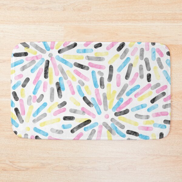 Item preview, Fireworks Abstract Polygender Pride Flag Pink Yellow Blue Gray Black designed and sold by JoyfulJen.