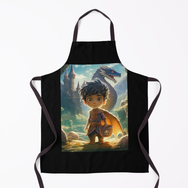 Item preview, Realm of Legends: Dragon and Fearless Boy Fantasy Art Print designed and sold by blazegoldburst.