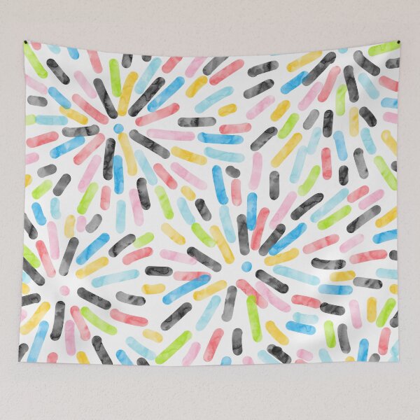 Item preview, Fireworks Abstract Queer Pride Flag Tropical Rainbow designed and sold by JoyfulJen.