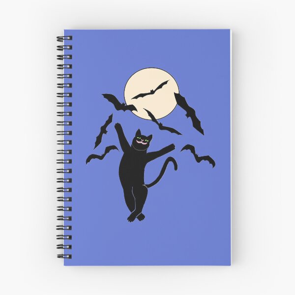 Item preview, Black Cat Dances with Bats  and Moon for Halloween Die Cut designed and sold by JoyousArt4u.