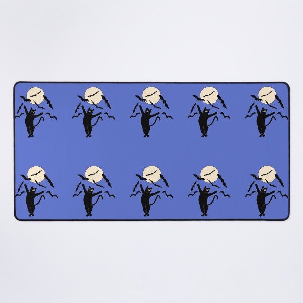 Item preview, Black Cat Dances with Bats  and Moon for Halloween Die Cut designed and sold by JoyousArt4u.