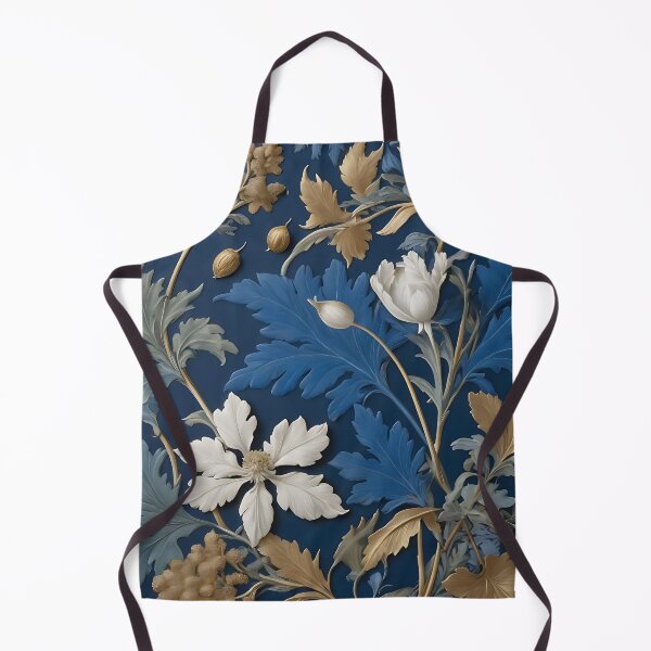 Item preview, Navy & Gold Floral A William Morris Inspired Design designed and sold by Tamas Das.