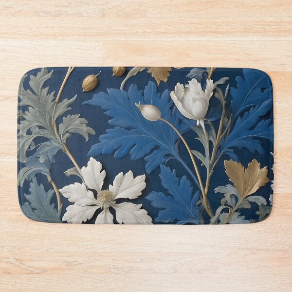 Item preview, Navy & Gold Floral A William Morris Inspired Design designed and sold by Tamas Das.