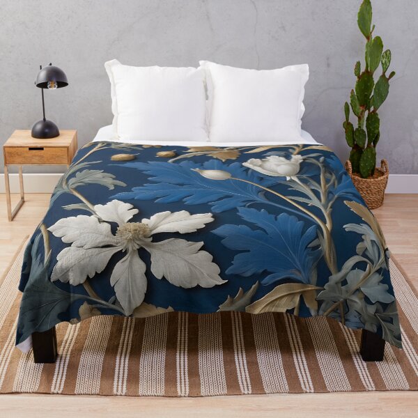 Item preview, Navy & Gold Floral A William Morris Inspired Design designed and sold by Tamas Das.