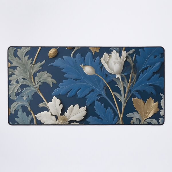 Item preview, Navy & Gold Floral A William Morris Inspired Design designed and sold by Tamas Das.