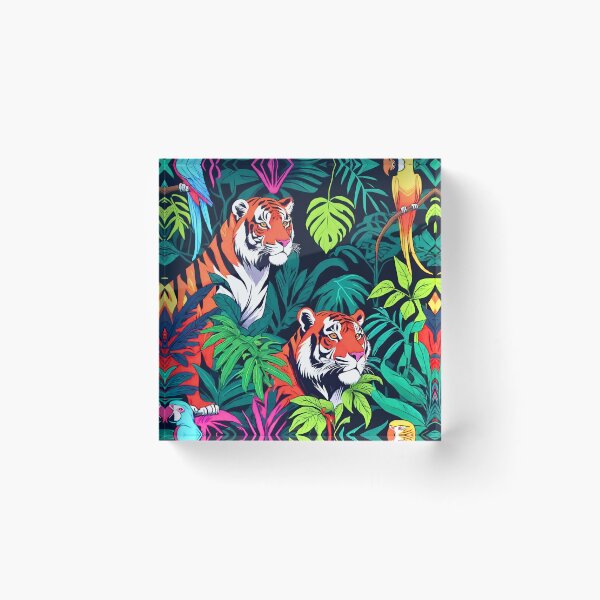 Item preview,  Neon jungle with hidden animals designed and sold by TrendyGalaxy.