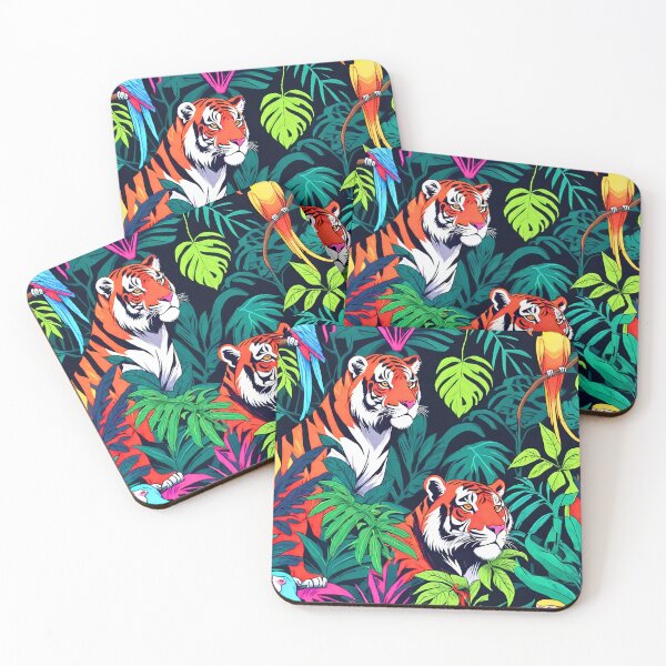 Item preview,  Neon jungle with hidden animals designed and sold by TrendyGalaxy.