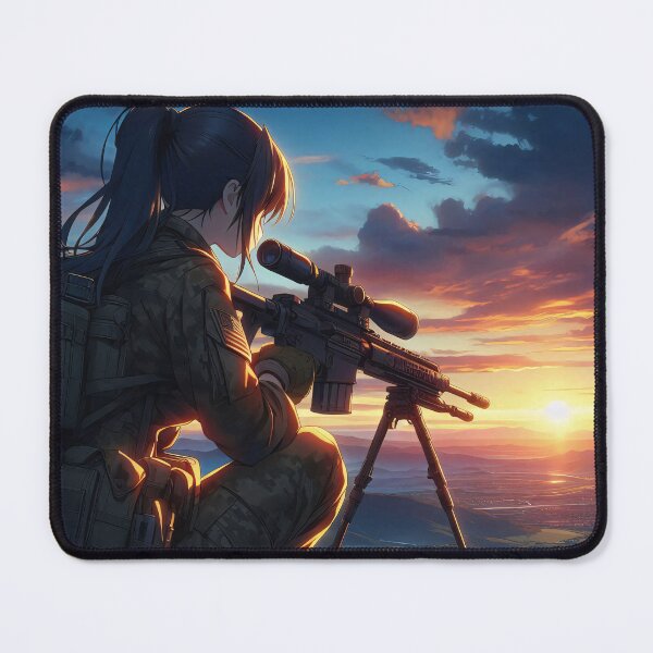 Item preview, Anime Art: Sniper monitors the valley, shoulder glance designed and sold by Salimgor Hangaround Music.