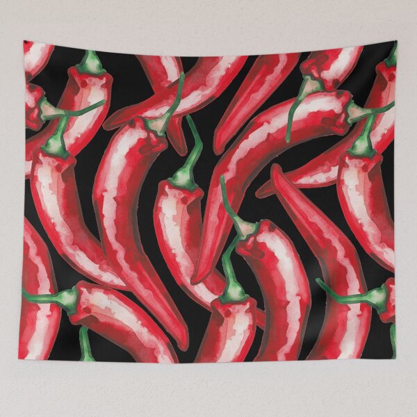 Item preview, Red watercolor chili peppers designed and sold by Ekaterina Glazkova.