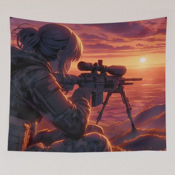 Item preview, Anime Art: Sniper Monitoring the Valley, Shoulder Glance V3 designed and sold by Salimgor Hangaround Music.