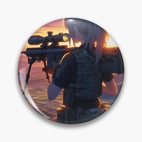 Item preview, Anime Art: Sniper monitoring the valley while sitting. designed and sold by Salimgor Hangaround Music.