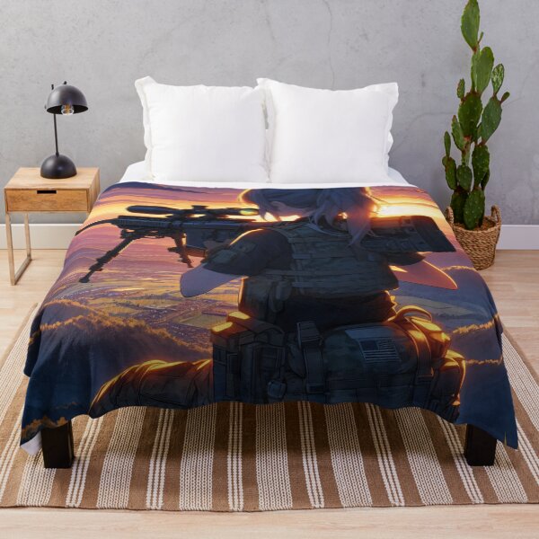 Item preview, Anime Art: Sniper monitoring the valley while sitting. designed and sold by Salimgor Hangaround Music.
