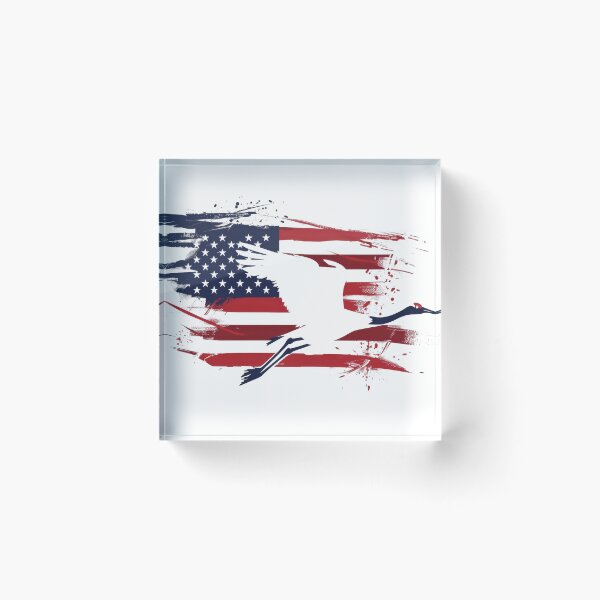 Item preview, Abstract American flag with artistic paint strokes and silhouette of bird, symbolizing freedom and patriotism. designed and sold by kitidach-create.