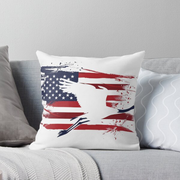 Item preview, Abstract American flag with artistic paint strokes and silhouette of bird, symbolizing freedom and patriotism. designed and sold by kitidach-create.