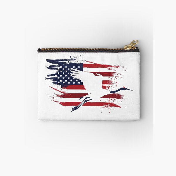 Item preview, Abstract American flag with artistic paint strokes and silhouette of bird, symbolizing freedom and patriotism. designed and sold by kitidach-create.