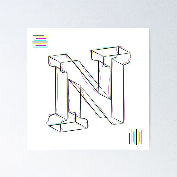 Item preview, N - cmyk strokes designed and sold by JanKrogh.