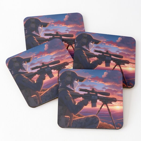Item preview, Anime art: Female sniper monitoring the valley, close up. designed and sold by Salimgor Hangaround Music.
