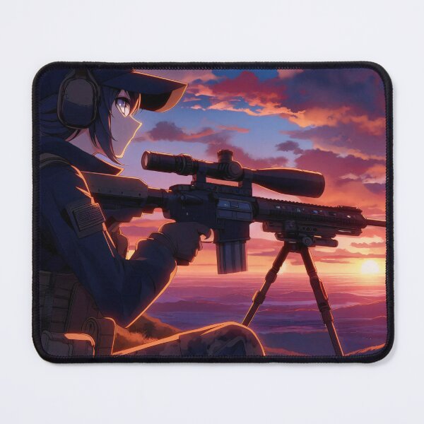 Item preview, Anime art: Female sniper monitoring the valley, close up. designed and sold by Salimgor Hangaround Music.