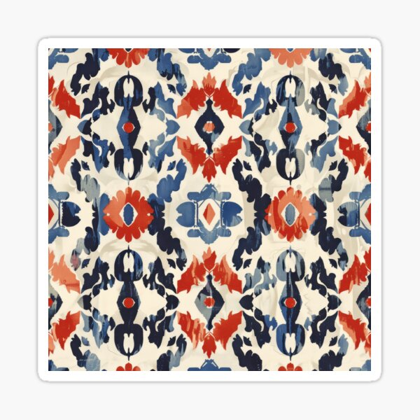 Item preview, Ikat Pattern 2 colourful design designed and sold by LD ART.