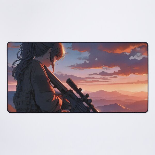 Item preview, Anime Art: Female sniper standing and monitoring the valley. designed and sold by Salimgor Hangaround Music.