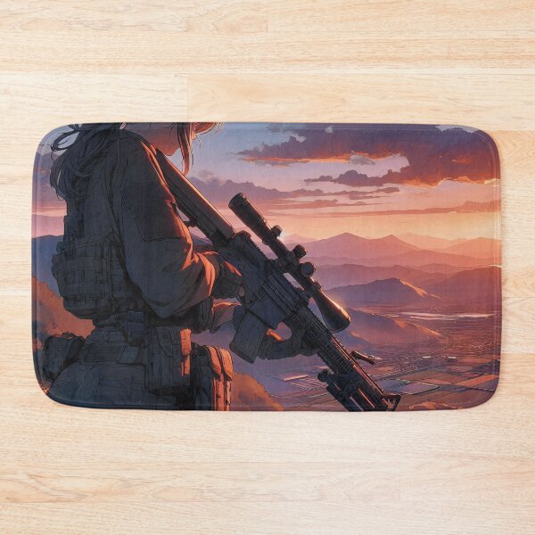 Item preview, Anime Art: Female sniper standing and monitoring the valley. designed and sold by Salimgor Hangaround Music.