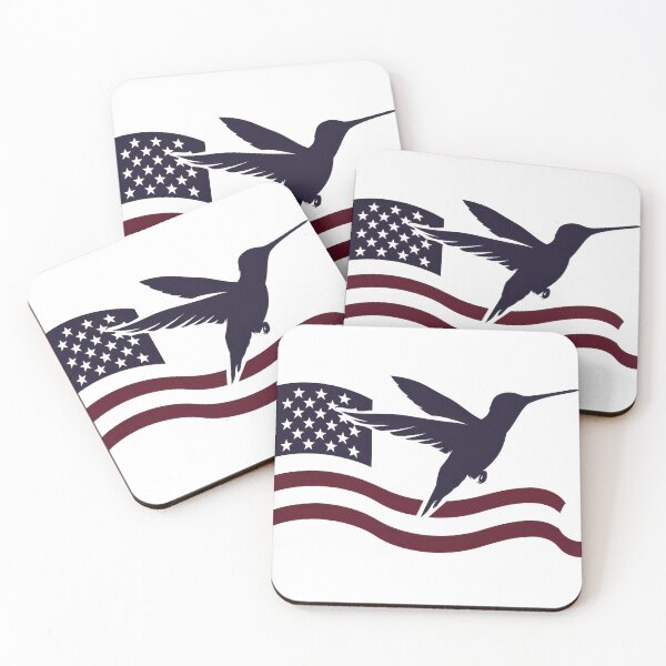 Item preview, American flag and hummingbird illustration symbolizing freedom and patriotism. Ideal for national pride and cultural celebrations. designed and sold by kitidach-create.