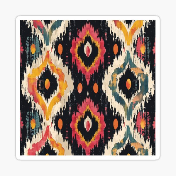Item preview, Ikat Pattern 3 colourful design designed and sold by LD ART.
