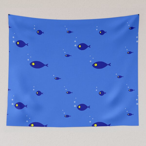 Item preview, Fishes underwater on blue background vector seamless pattern   designed and sold by HippoInkStudio.