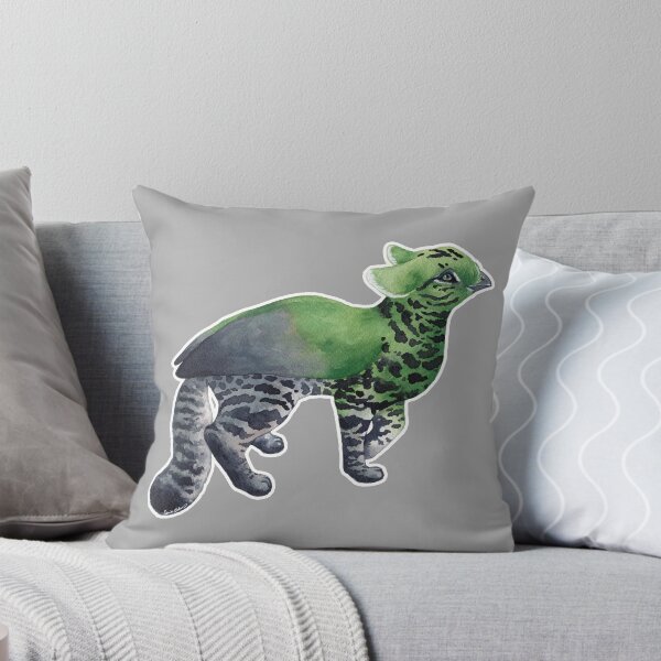 Aro Gryphon on Grey | Aromantic Pride Griffon Throw Pillow