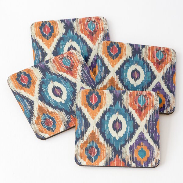 Item preview, Ikat Pattern 4 colourful design designed and sold by LD ART.