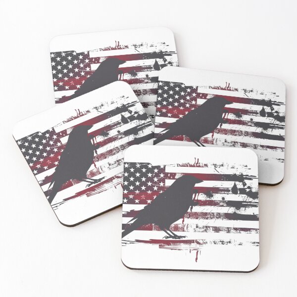 Item preview, American flag with a silhouette of a bird overlay, blending patriotism and nature in a textured design. designed and sold by kitidach-create.