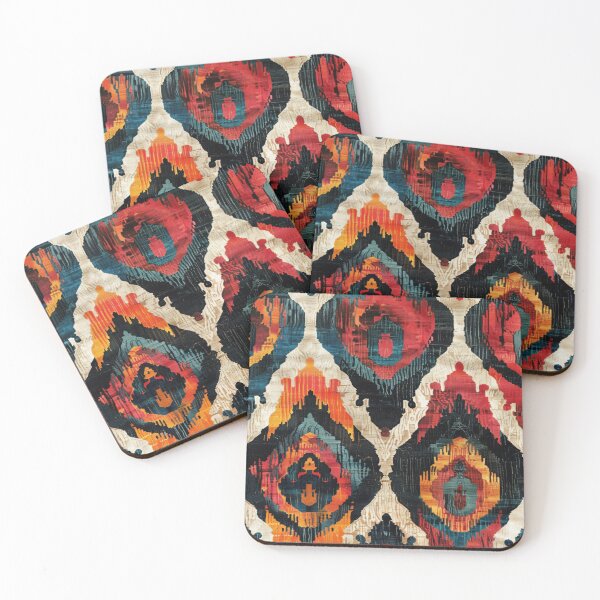 Item preview, Ikat Pattern 5 colourful design designed and sold by LD ART.