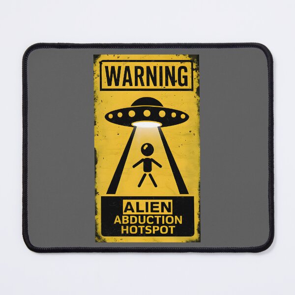 Item preview, Vintage "Warning: Alien Abduction Hotspot" Funny Sign designed and sold by Nabucodonoshop.