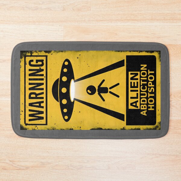 Item preview, Vintage "Warning: Alien Abduction Hotspot" Funny Sign designed and sold by Nabucodonoshop.