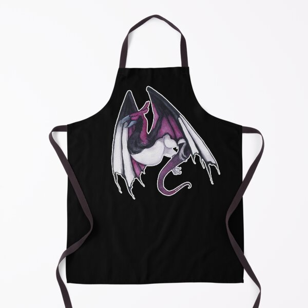 Ace Magpie Dragon on Black | Asexual Pride Dragon Apron
